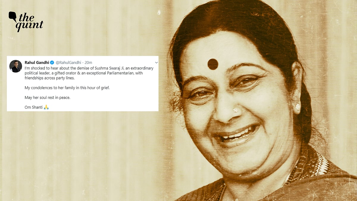 Rahul Gandhi said Swaraj was an extraordinary political leader, a gifted orator and an exceptional Parliamentarian.