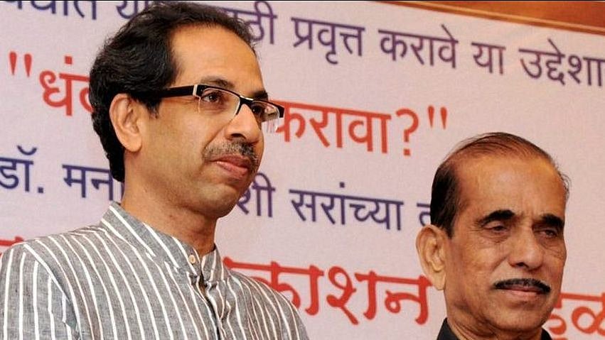 Shiv Sena’s Uddhav Thackeray (left). 