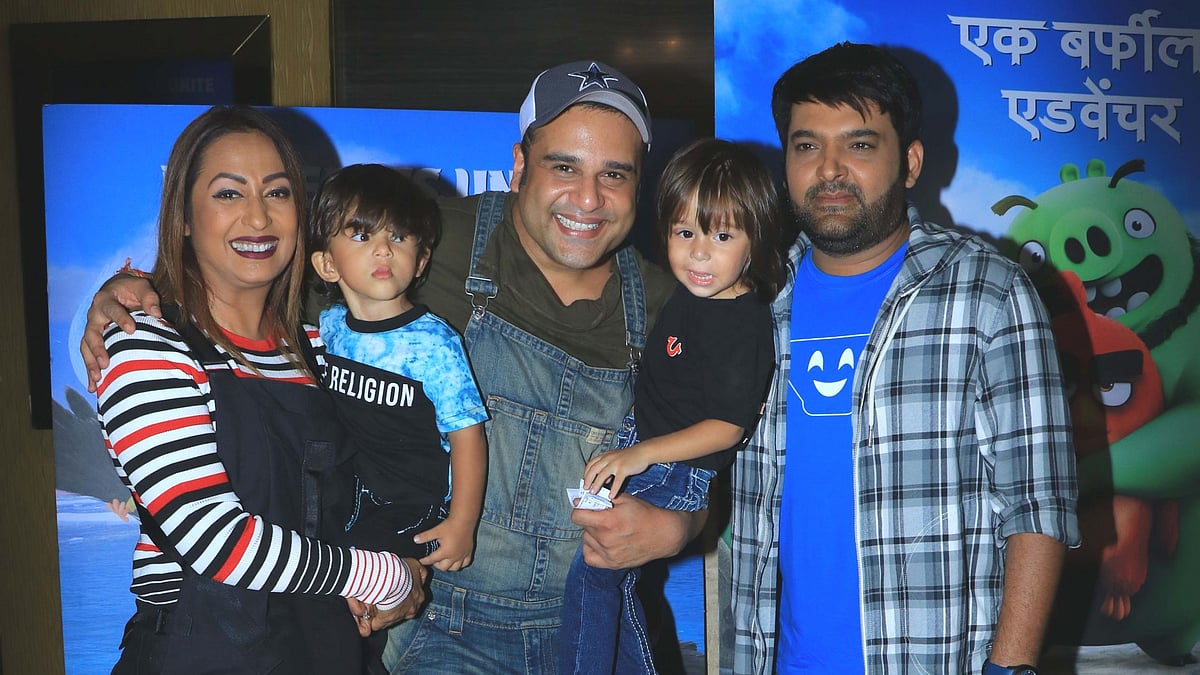 Kashmira Shah, Krushna Abhishek and Kapil Sharma at the screening of <i>Angry Birds 2.</i>