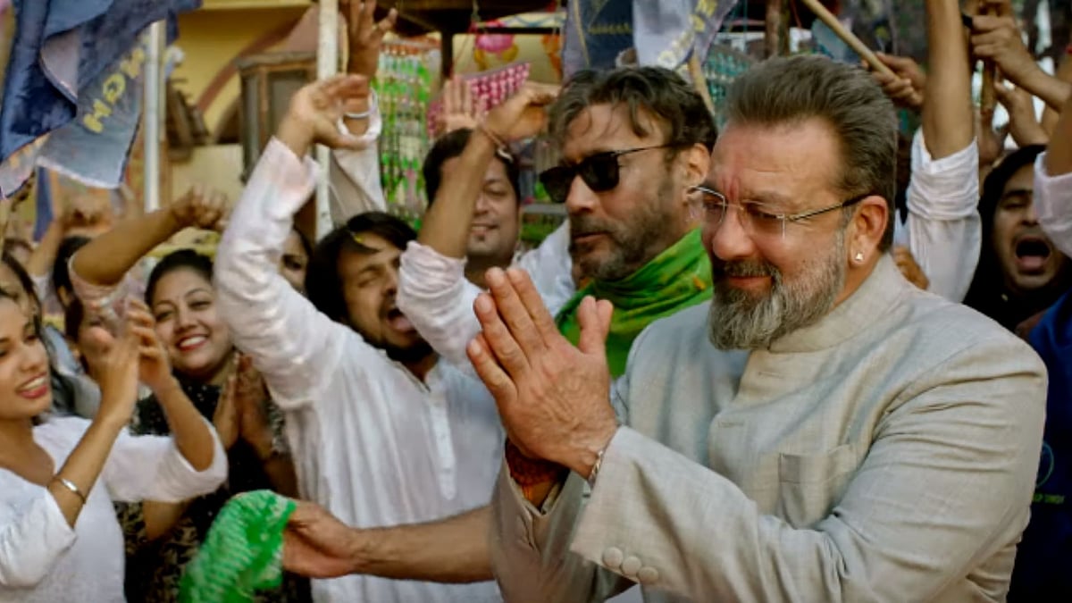 Sanjay Dutt and Jackie Shroff in a still from <i>Prassthanam </i>trailer.