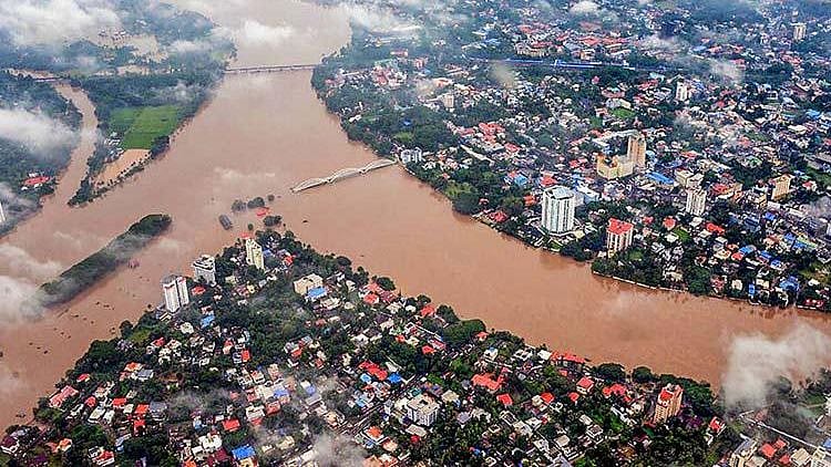 Flood affected areas in Kerala.