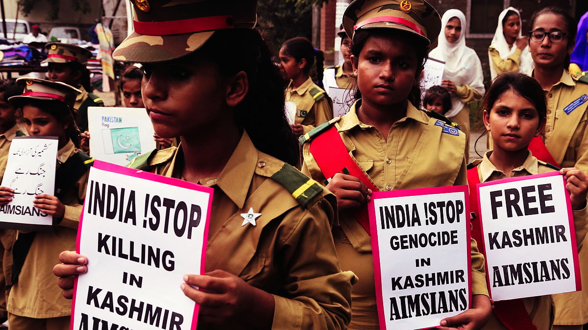 Pakistani students rally to express solidarity with Indian Kashmiris, in Lahore, 28 August 2019. Image used for representational purposes.