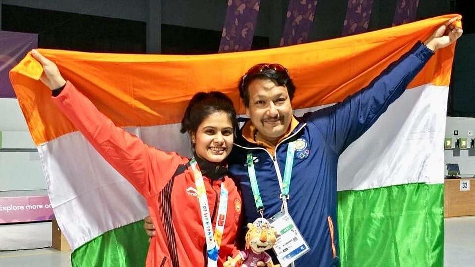 File picture of Jaspal Rana with protege Manu Bhakar.