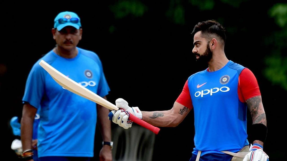 File photo of Indian skipper Virat Kohli with Coach Ravi Shastri