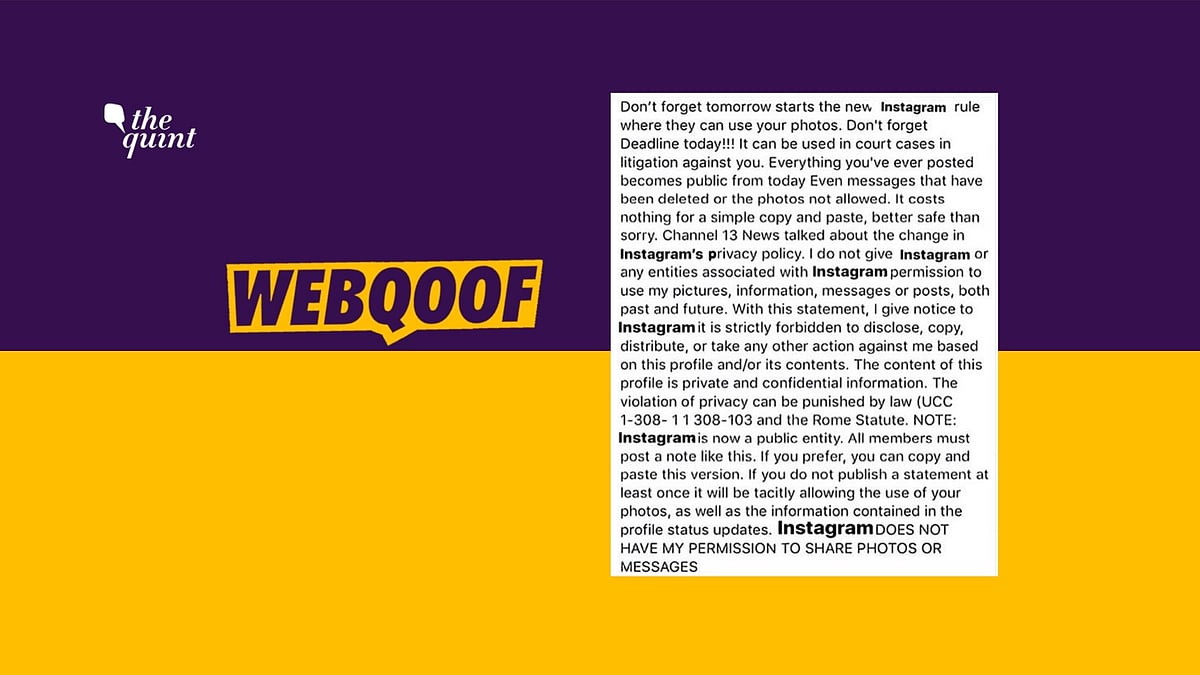 A widely circulated post claims of Instagram will use the users’ photos and messages against them in the court.