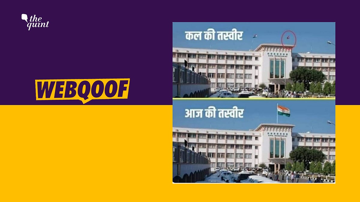 The claim is that the flag of J&K has been taken down from the secretariat building post the effective revocation of Article 370.