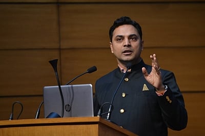 New Delhi: Chief Economic Adviser KV Subramanian addresses during a press conference regarding presentation of the Economic Survey 2018-19, in New Delhi on July 4, 2019. (Photo: IANS)
