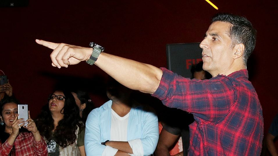 Akshay Kumar during the screening of <i>Mission Mangal.</i>