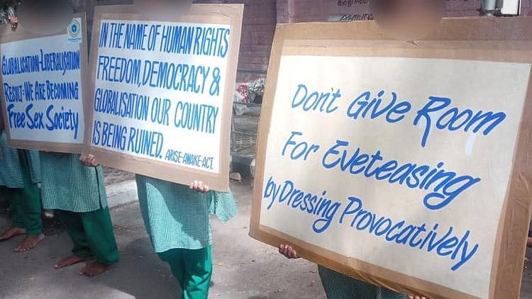 Chennai school girls seen with offensive content on posters