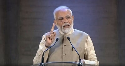 Paris: Prime Minister Narendra Modi addresses the Indian Community in Paris, France on Aug 23, 2019. (Photo: IANS/PMO)