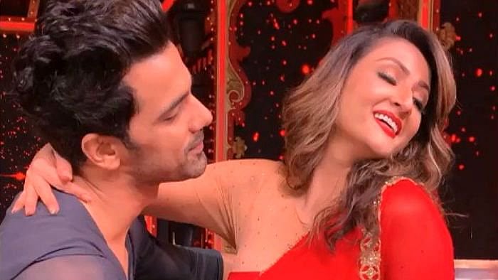 Urvashi Dholakia and Anuj Sachdeva on <i>Nach Baliye 9</i>.