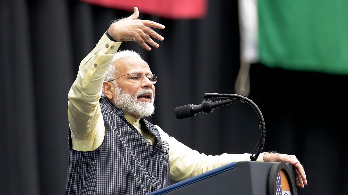 Prime Minister Narendra Modi speaks at the ‘Howdy, Modi’ event in Houston, Texas.