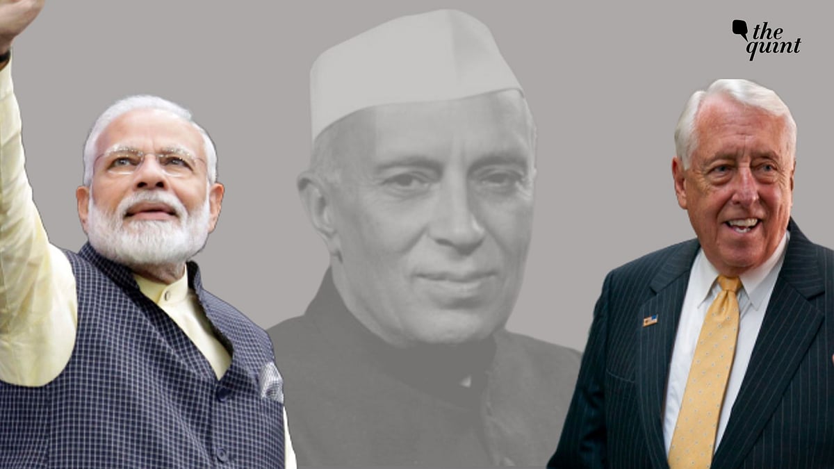Hoyer, in his address next to Modi, brought up Gandhi’s teachings and even Jawaharlal Nehru’s vision.