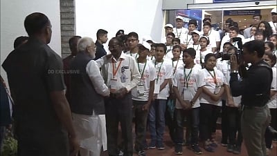 Bengaluru: Prime Minister Narendra Modi with ISRO Chairman K Sivan before leaving ISRO Centre in Bengaluru on Sep 7, 2019. (Photo: IANS/ISRO)