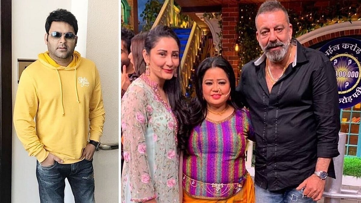 Kapil Sharma (L); Manyata and Sanjay Dutt (R)