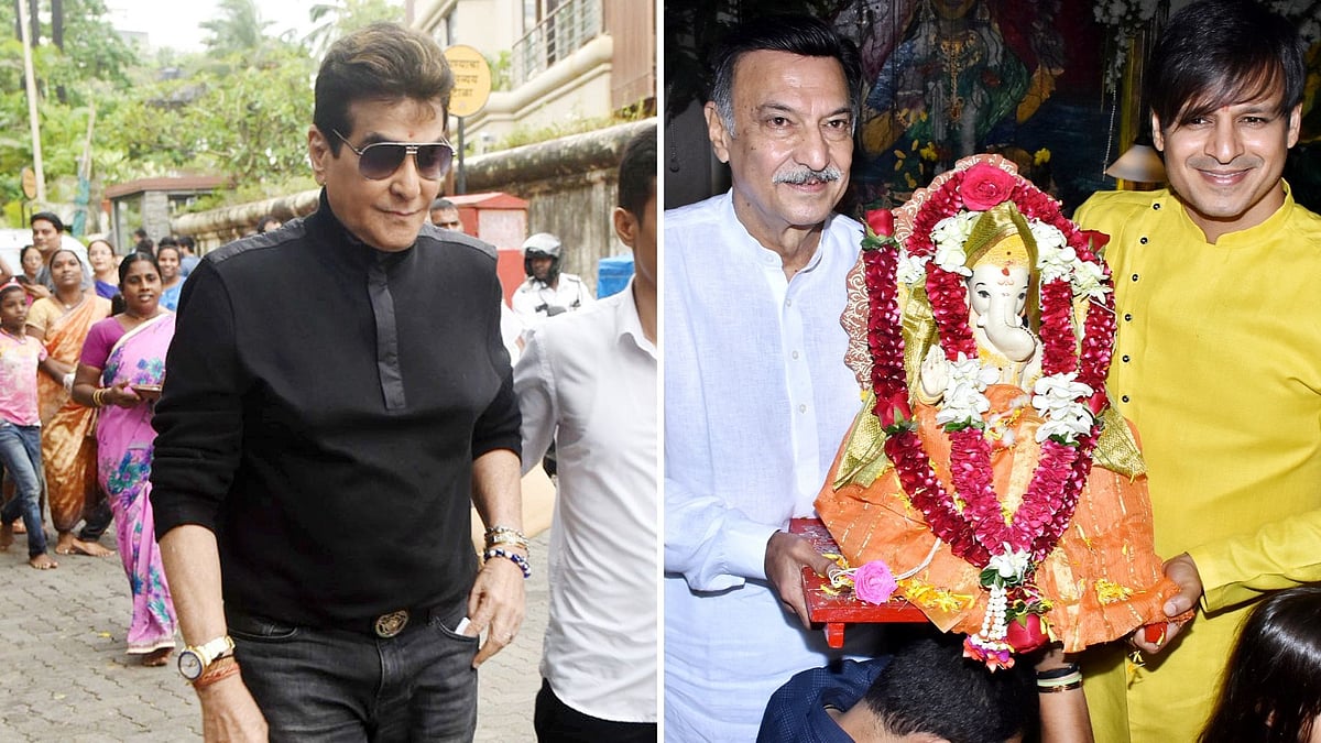 Jitendra (L),&nbsp; Suresh and Vivek Oberoi (R)