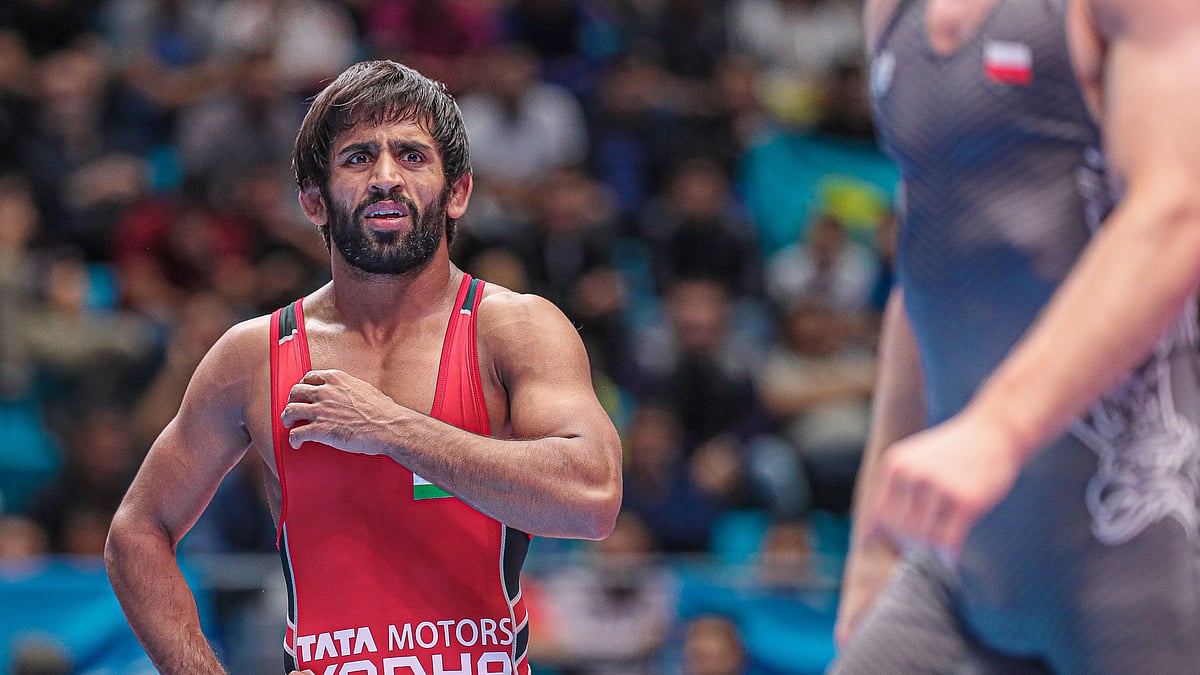 Bajrang Punia has lost his semi-final bout at the World Championships.
