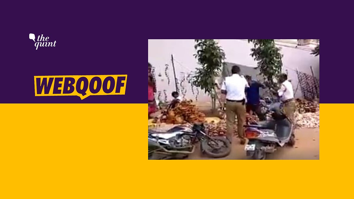 A viral video on social media falsely claims that a man thrashed policemen after being fined.
