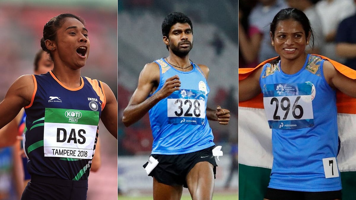 Hima Das, Jinson Johnson, Dutee Chand.