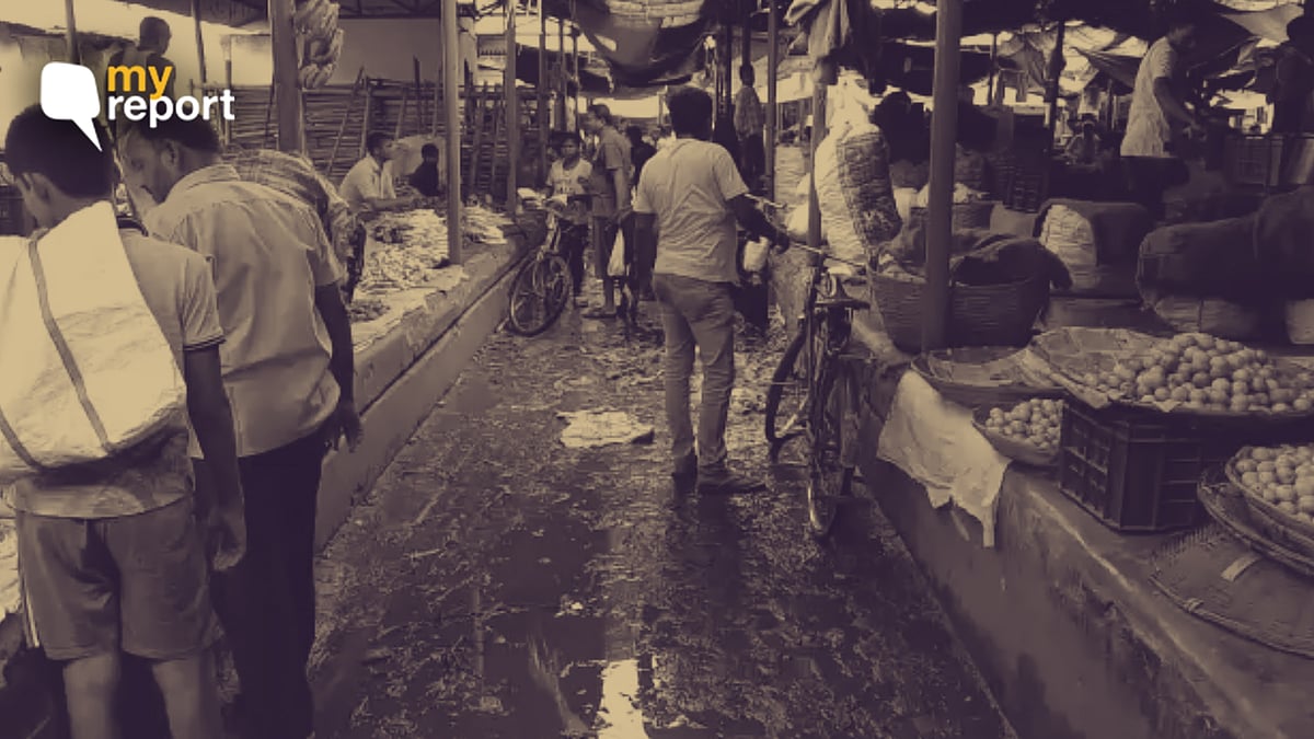Deoghar’s vegetable market Meena Bazaar. 