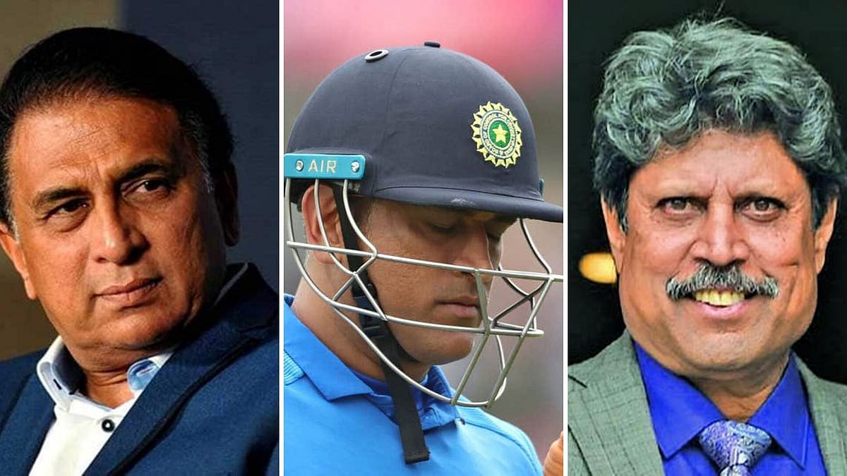 From The Left: Sunil Gavaskar, MS Dhoni and Kapil Dev