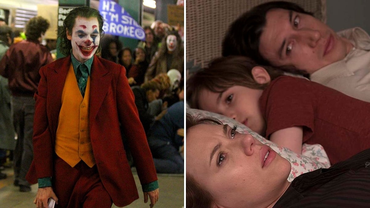 Stills from <i>Joker</i> and <i>Marriage Story</i>.