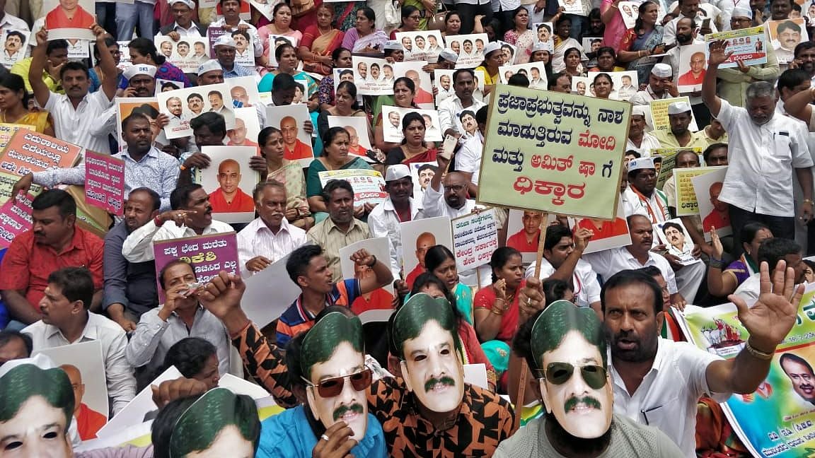 More than 35,000 people marched in Bengaluru against the BJP’s vendetta politics. 