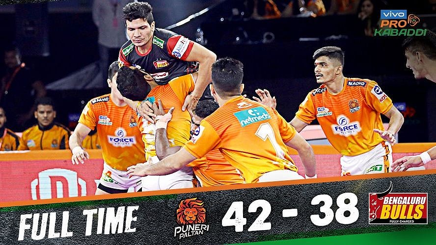 Puneri Paltan beat defending champions Bengaluru Bulls 42-38 in the final match of the Pune leg.