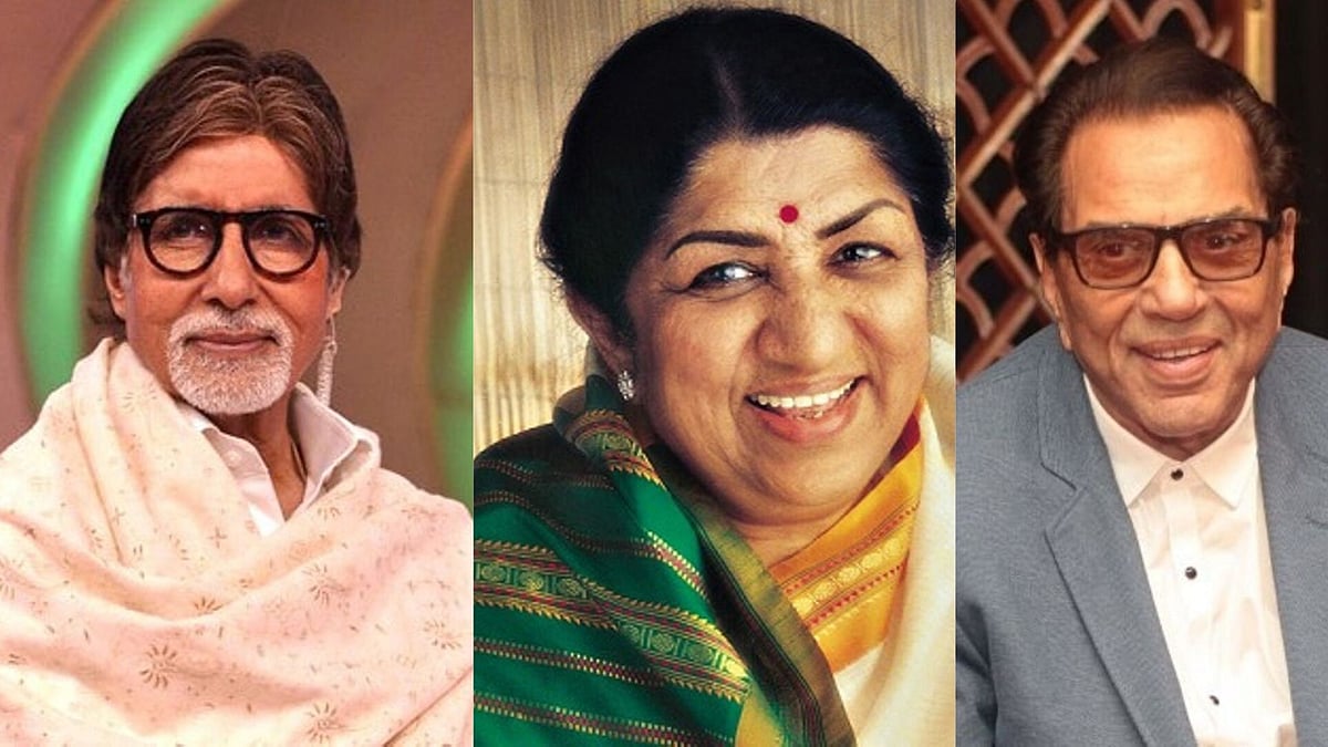 Amitabh Bachchan, Lata Mangeshkar and Dharmendra.