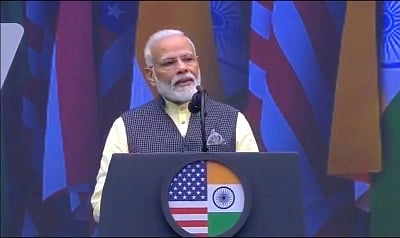 Houston: Prime Minister Narendra Modi addresses during the