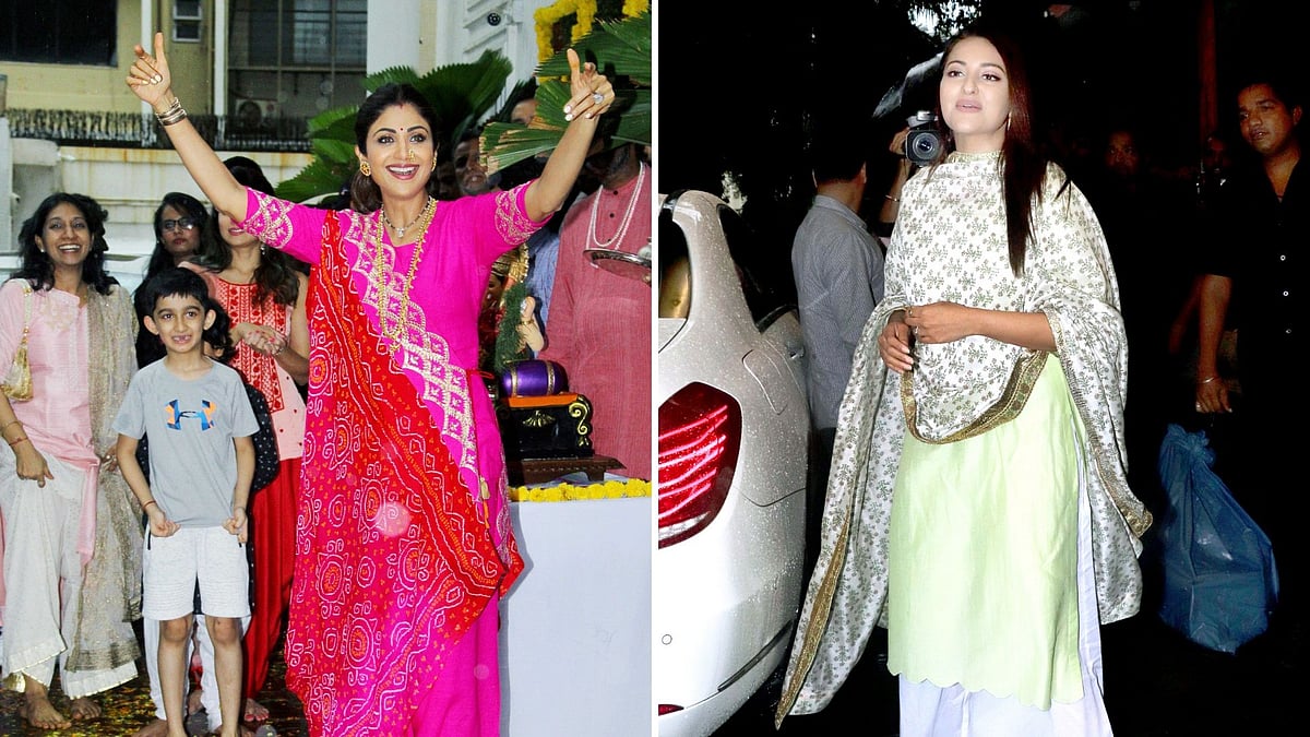 Bollywood actors Shilpa Shetty and Sonakshi Sinha.