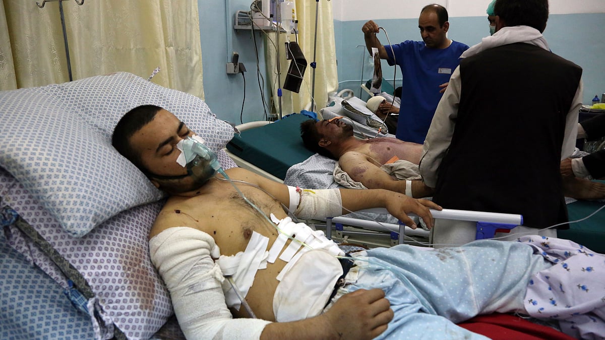 The blast occurred during the final minutes of a nationally televised interview with US envoy on US-Taliban deal.
