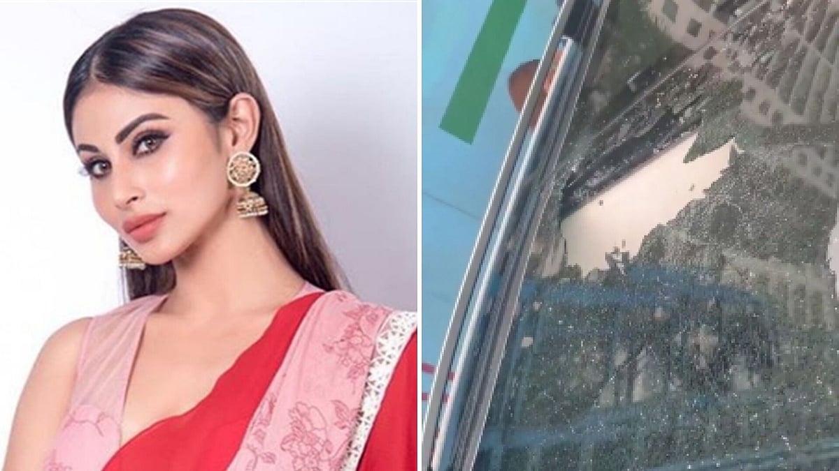 Mouni Roy’s car was damaged on Wednesday.