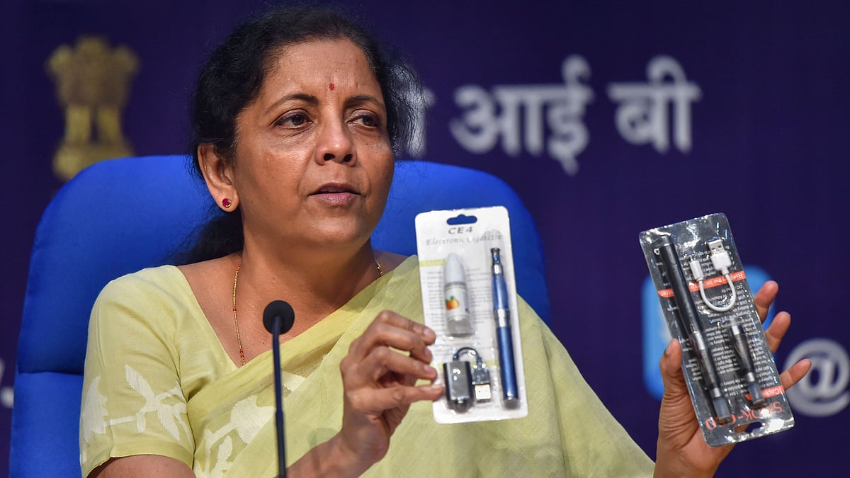 Finance Minister Nirmala Sitharaman at a press conference on Wednesday, 18 September. 