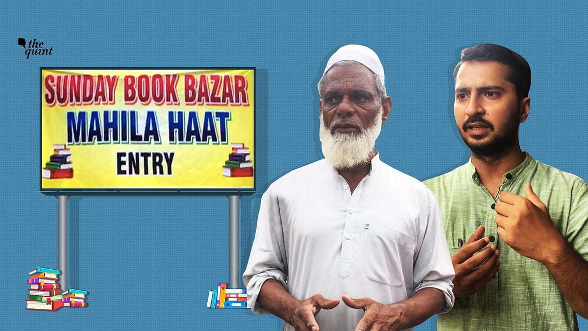 The two sides of the Daryaganj Patri Sunday Book Bazaar.