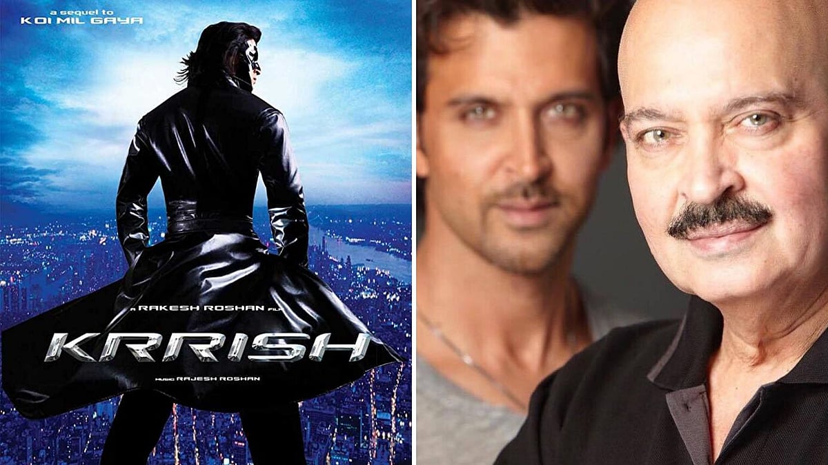<i>Krrish </i>poster and Rakesh Roshan.