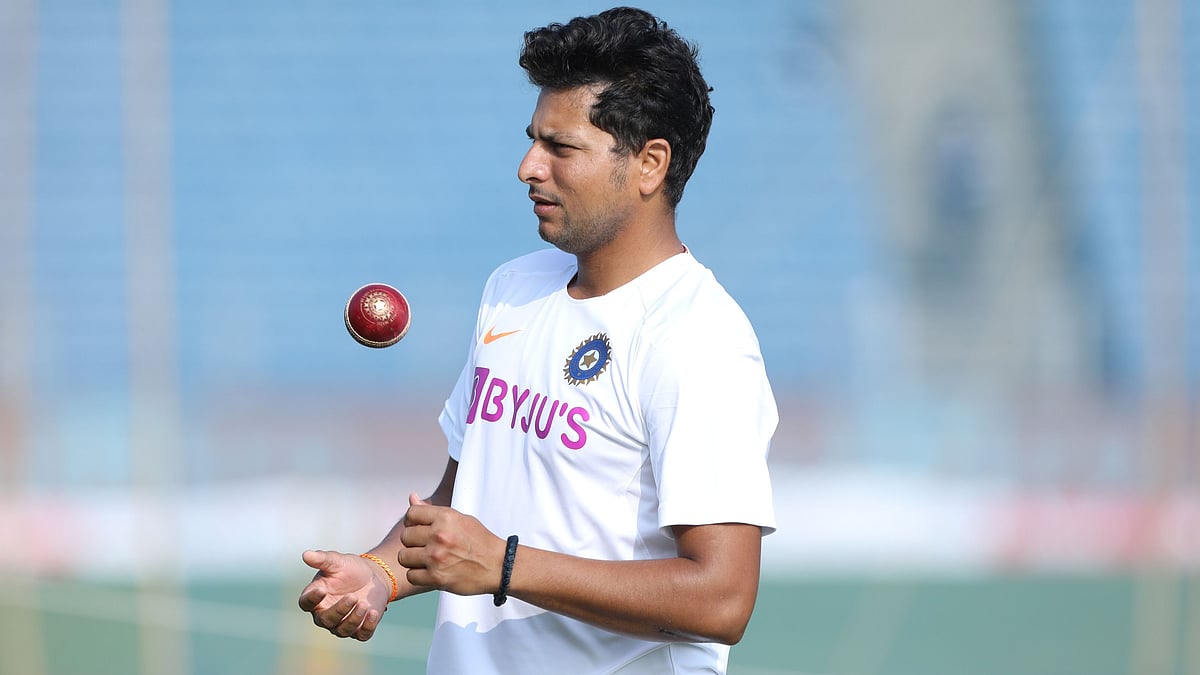 India spinner Kuldeep Yadav during a training session. 