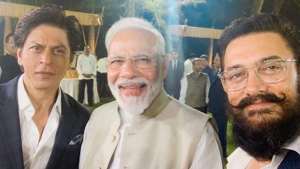 Shah Rukh Khan and Aamir Khan meet PM Narendra Modi in New Delhi.