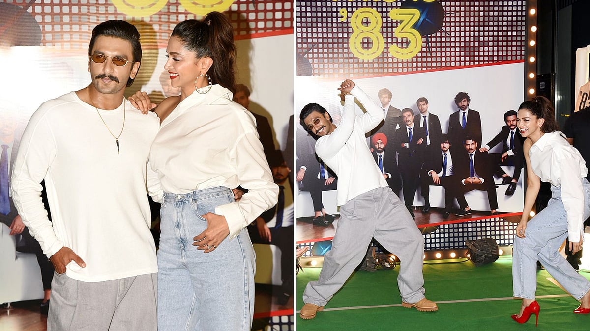 Ranveer Singh and Deepika Padukone at the <i>83 </i>wrap up party.