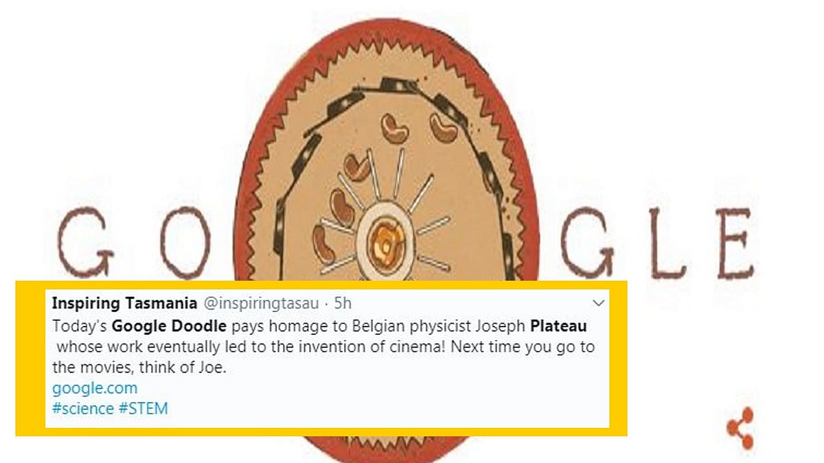 Google celebrates Plateau’s birth anniversary with a doodle.