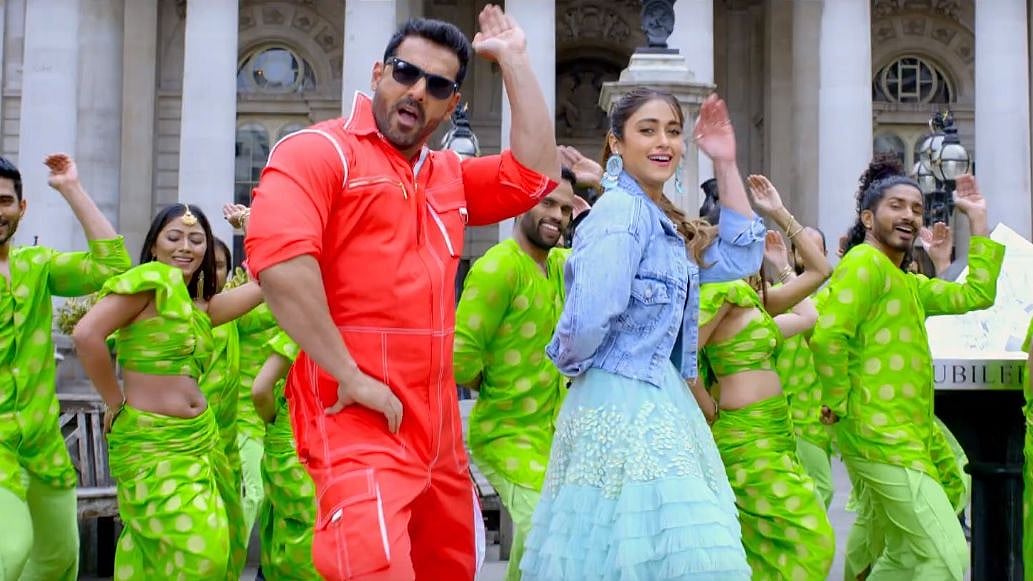 John Abraham and Ileana D’Cruz in ‘Pagalpanti’ song ‘Tum Par Hum Hai Atke’.