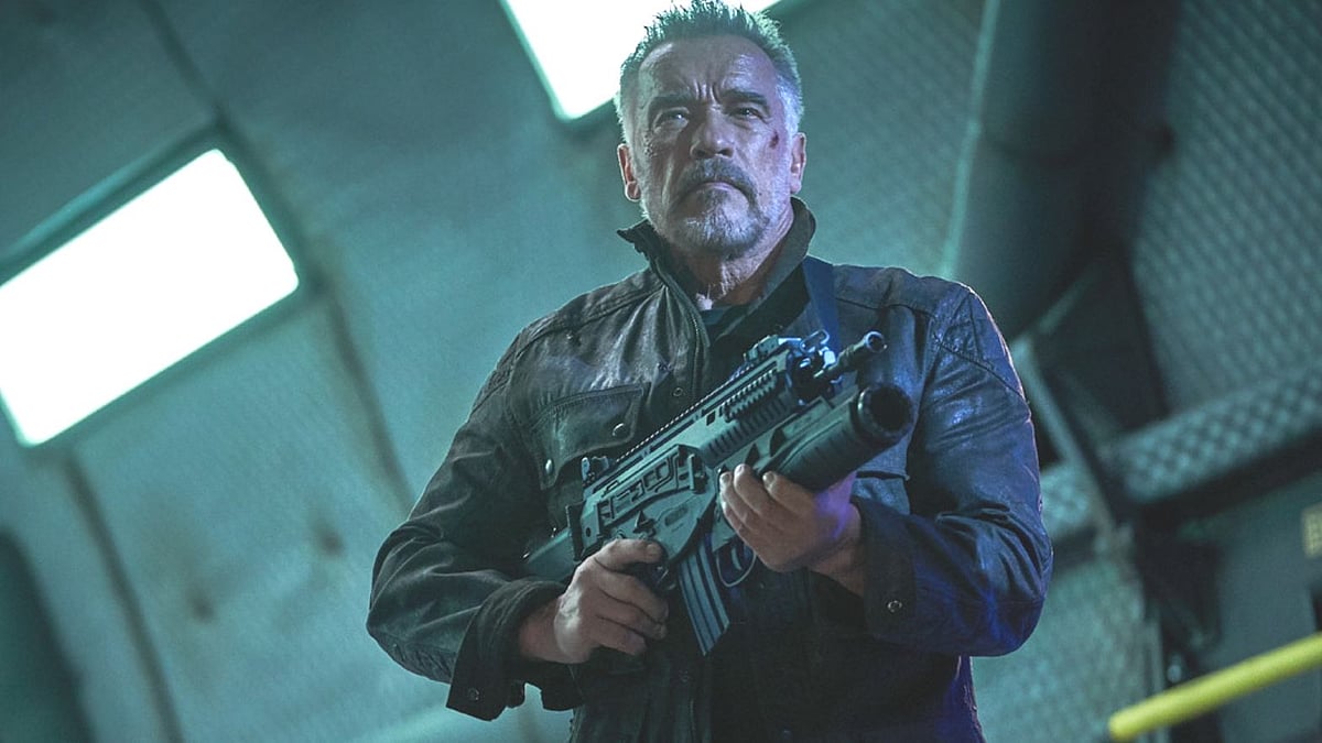 Arnold Schwarzenegger lends his support to the three main female protagonists in <i>Terminator: Dark Fate.</i>