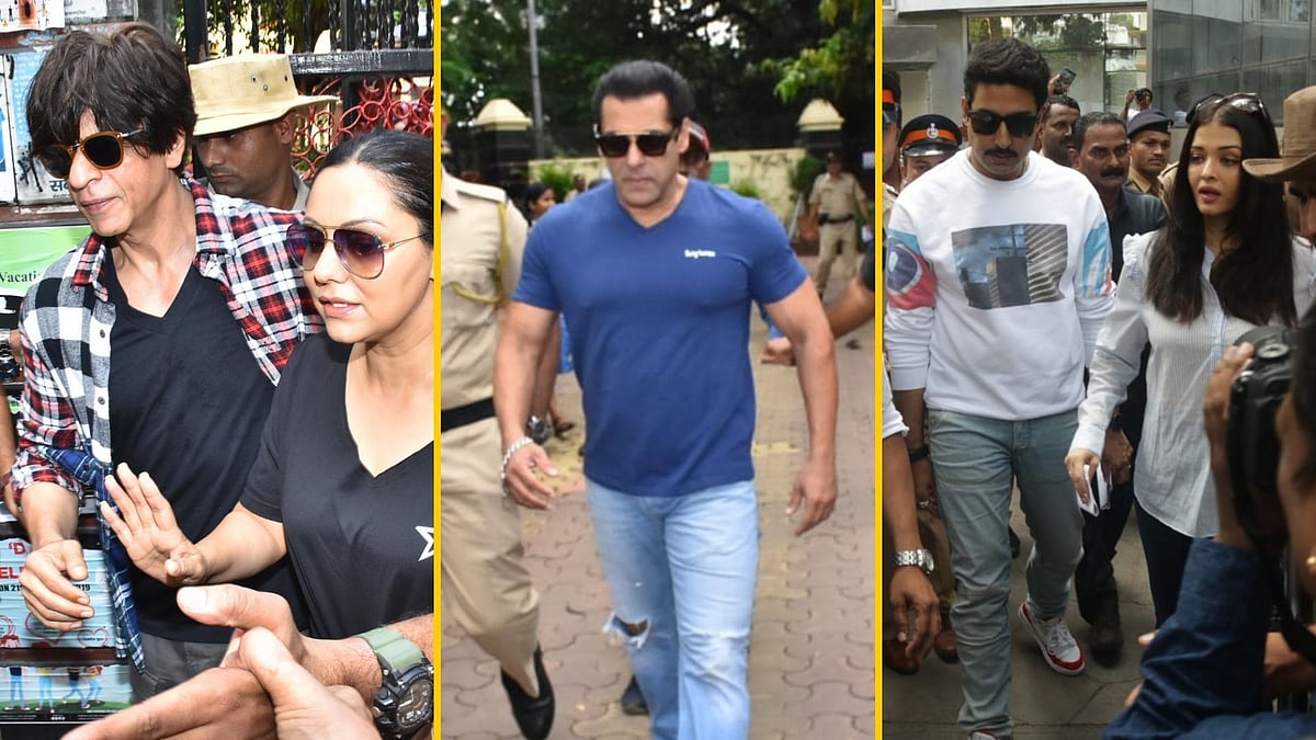 Shah Rukh Khan, Gauri Khan, Salman Khan, Abhishek Bachchan and Aishwarya Rai Bachchan at the polling booths.