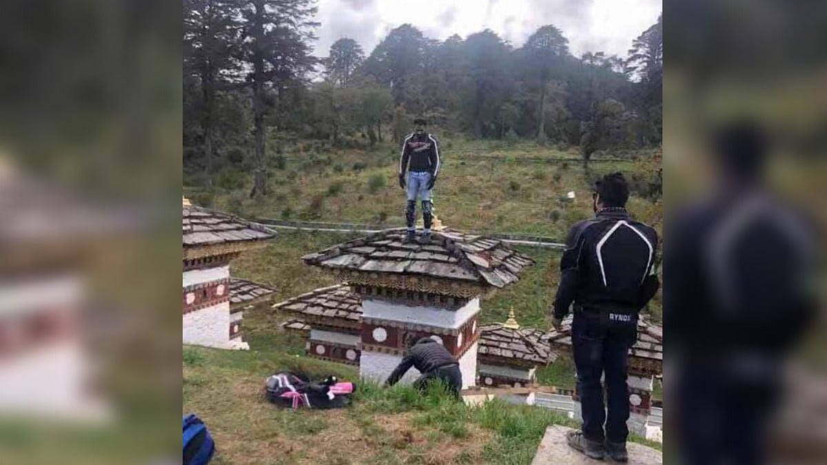 Indian biker Abhijit Ratan Hazare has been detained by the Royal Bhutan Police.