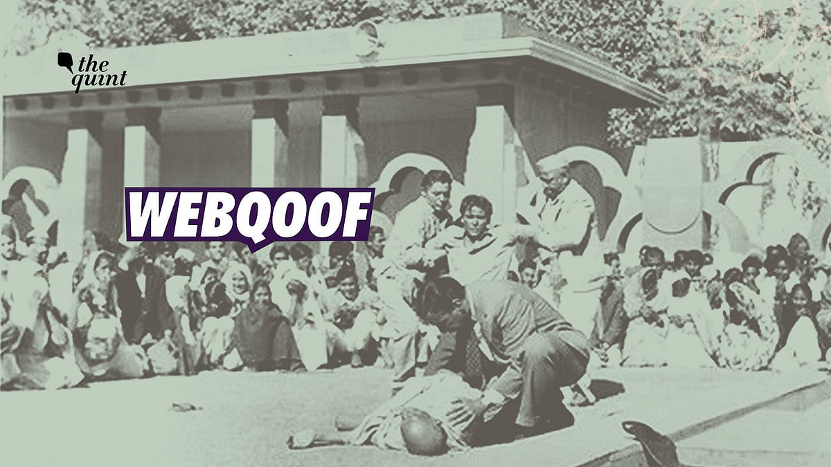 A tweet carrying this image claimed it depicts Mahatma Gandhi’s assassination