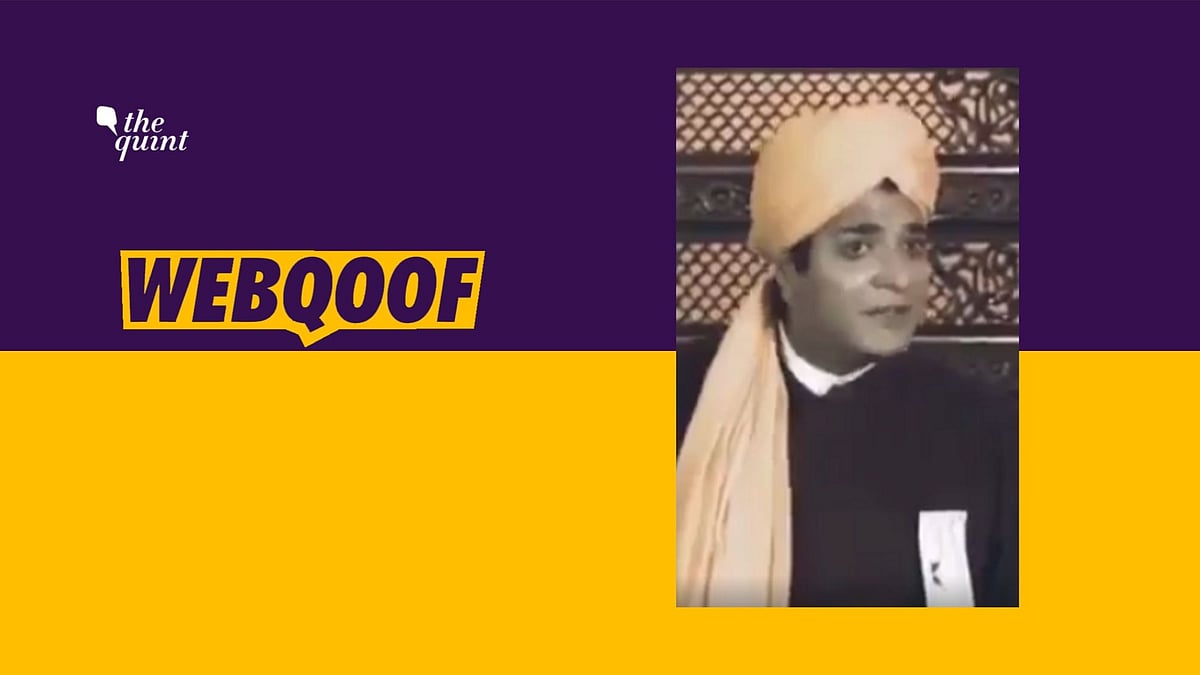 The character portraying Swami Vivekananda delivering the speech in the film.