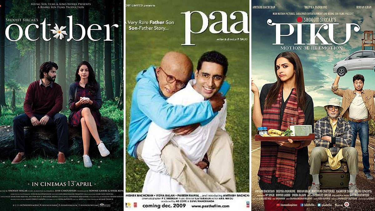 Posters of films <i>October, Paa, Piku.</i>