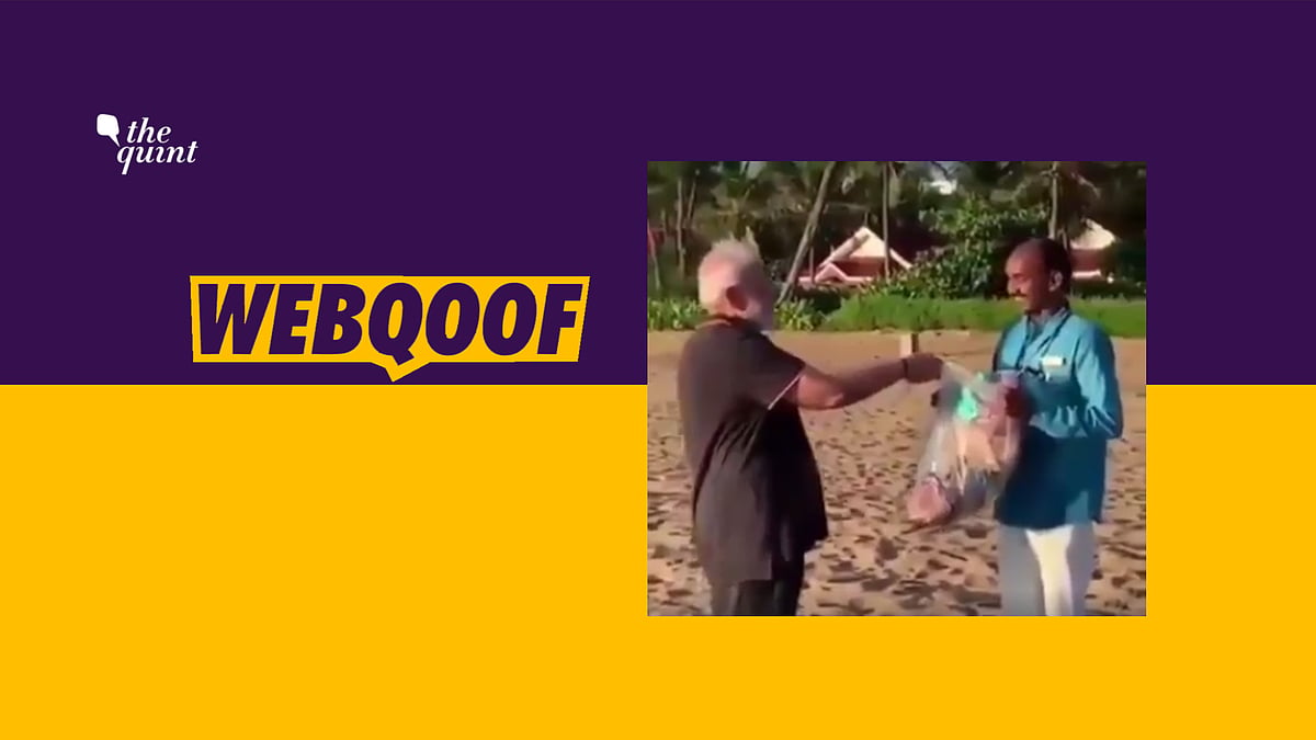 A viral video falsely claimed that it is the real footage of PM Modi plogging on the beach.