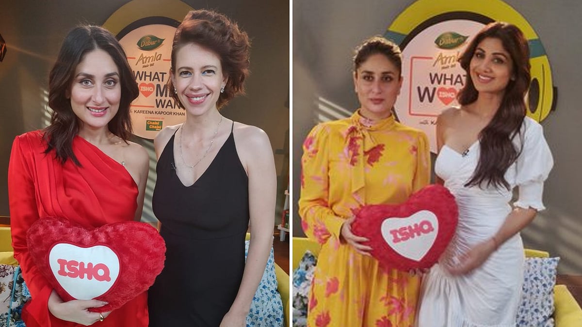 Kareena Kapoor with Shilpa Shetty and Kalki Koechlin on the set of <i>What Women Want</i> season 2.