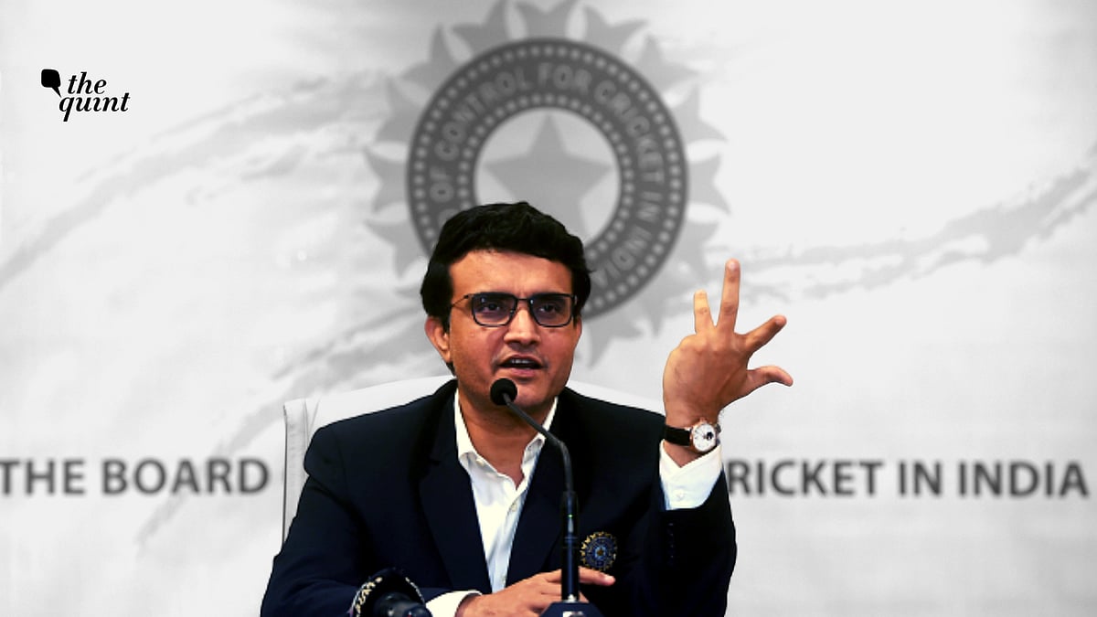 Newly elected BCCI president Sourav Ganguly addressing his first press conference on 23 October. 